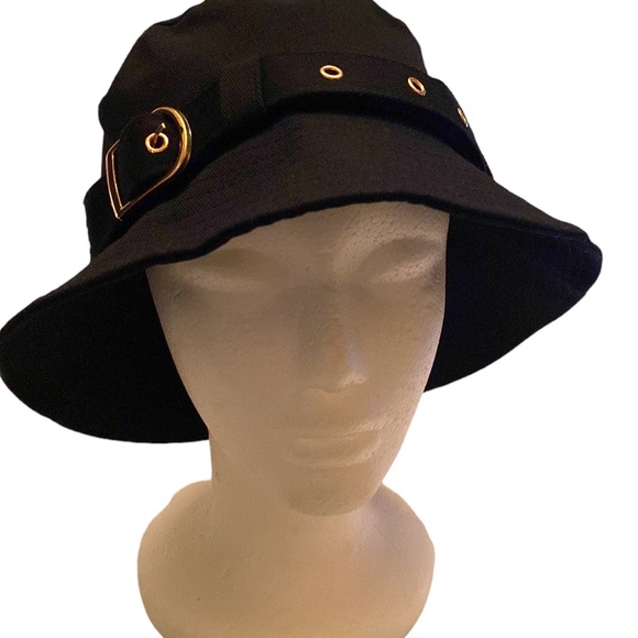 Bucket Hat W/Buckle Detail Cargo Foldable Fashion Solid Color Black Fall Winter - Picture 10 of 13